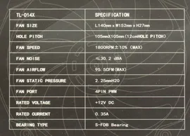 Вентилятор Thermalright <TL-D14X> (4пин, 140x140x27мм, 30.2дБ, 1800 об/­мин)