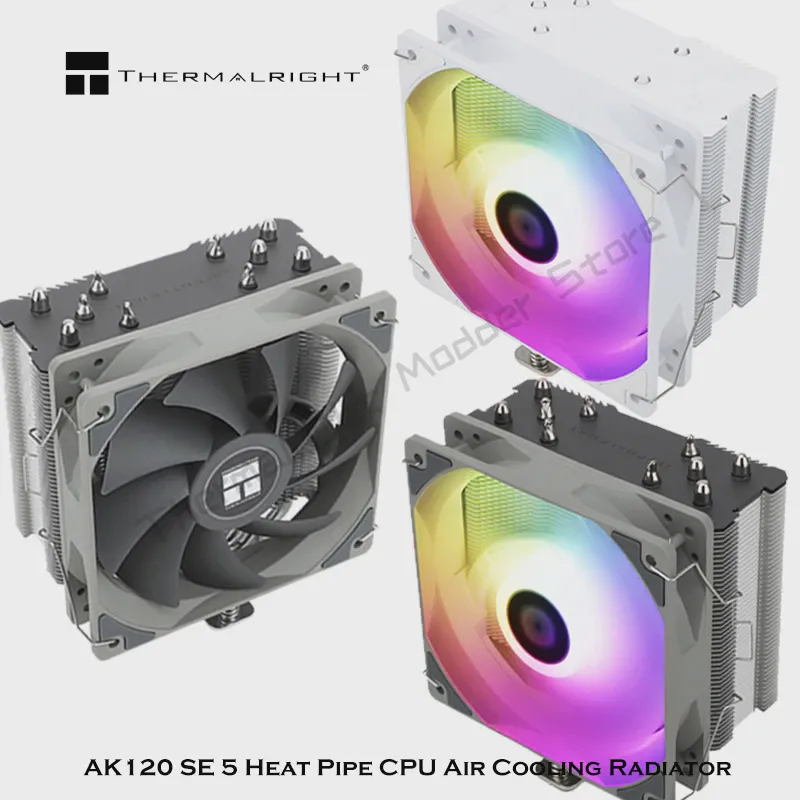 Thermalright AK120 SE 5 Радиатор воздушного охлаждения процессора Heatpipe Поддерживает LGA1700/115X/1200/AM4, ШИМ радиатора процессора Tower