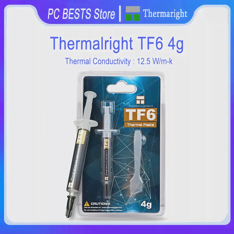 Термопаста Thermalright TF6 4g для отвода тепла от ядра графического процессора компьютера, термопаста для процессора, видеокарты